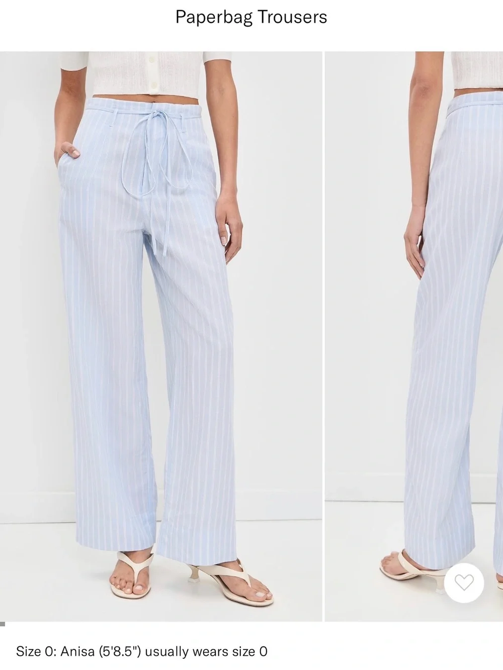 Tie Front Top & Paper Bag Pant by Onia in Light Sky